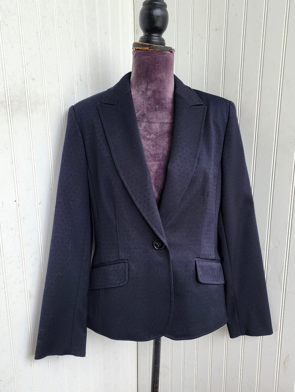 NWOT Jones New York Suit Navy Blue Blazer Career Office Wear Jacket Swiss Dot 10
